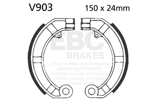 Brake shoe set EBC V903 excluding springs