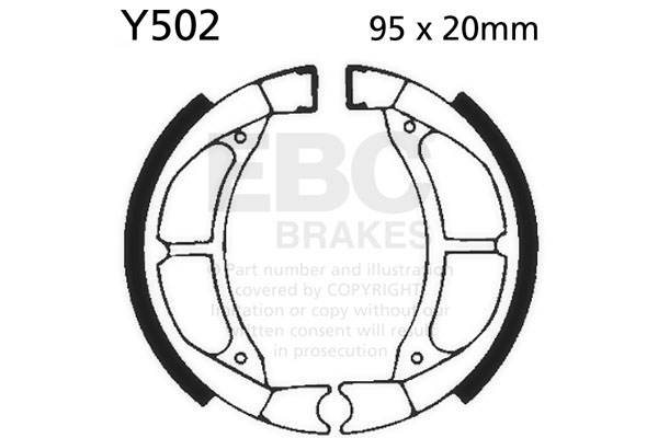 Brake shoe set EBC Y502 includings springs