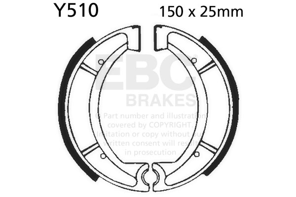 Brake shoe set EBC Y510 includings springs
