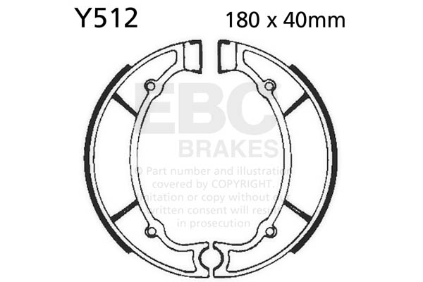 Brake shoe set EBC Y512 includings springs