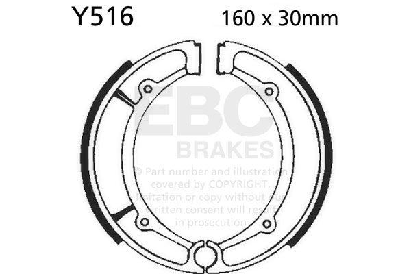 Brake shoe set EBC Y516 includings springs