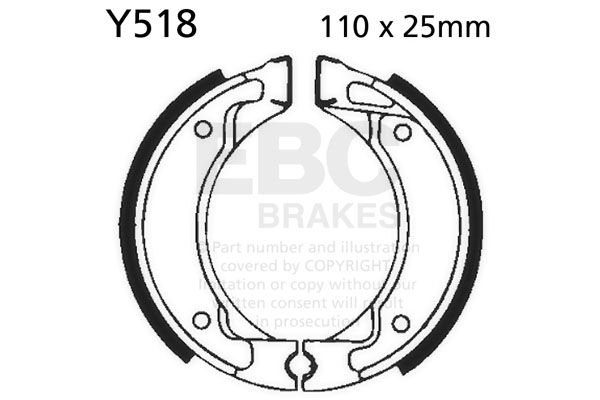 Brake shoe set EBC Y518 includings springs