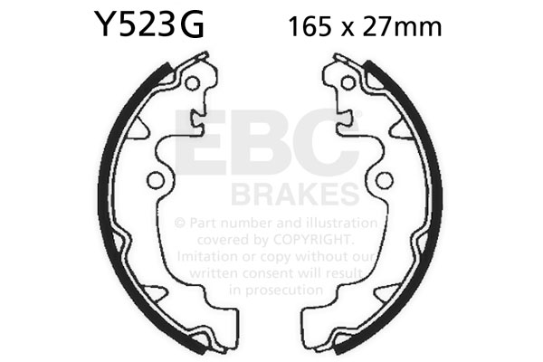 Brake shoe set EBC Y523G grooved