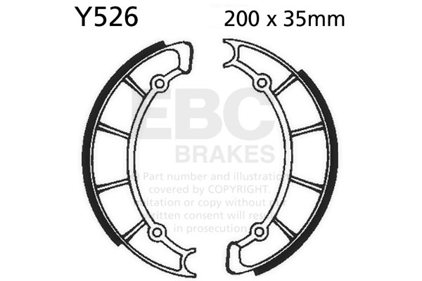 Brake shoe set EBC Y526 includings springs