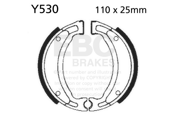 Brake shoe set EBC Y530 includings springs