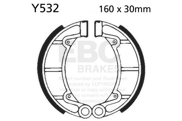 Brake shoe set EBC Y532 includings springs