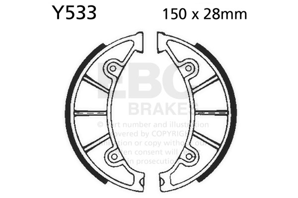 Brake shoe set EBC Y533 includings springs