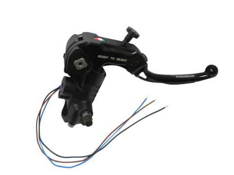 Ready to brake master cylinder ACCOSSATO CY112 PRS 14x17-18-19 with black folding lever (nut + lever)