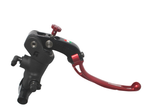 Radial brake master cylinder ACCOSSATO PC009 19 x 18 with folding lever,red
