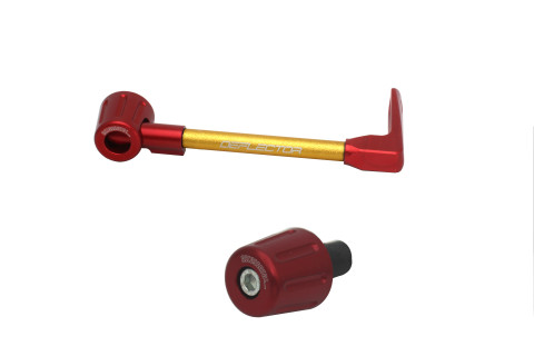 Lever guard in aluminium + left end ACCOSSATO DE004 with gold hose and joint right
