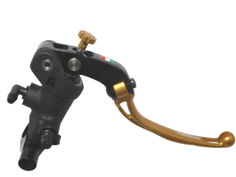Radial brake master cylinder ACCOSSATO PC009 19 x 18 with folding lever,gold