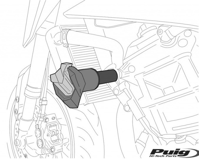 Frame slider PUIG S19 21240N Crni