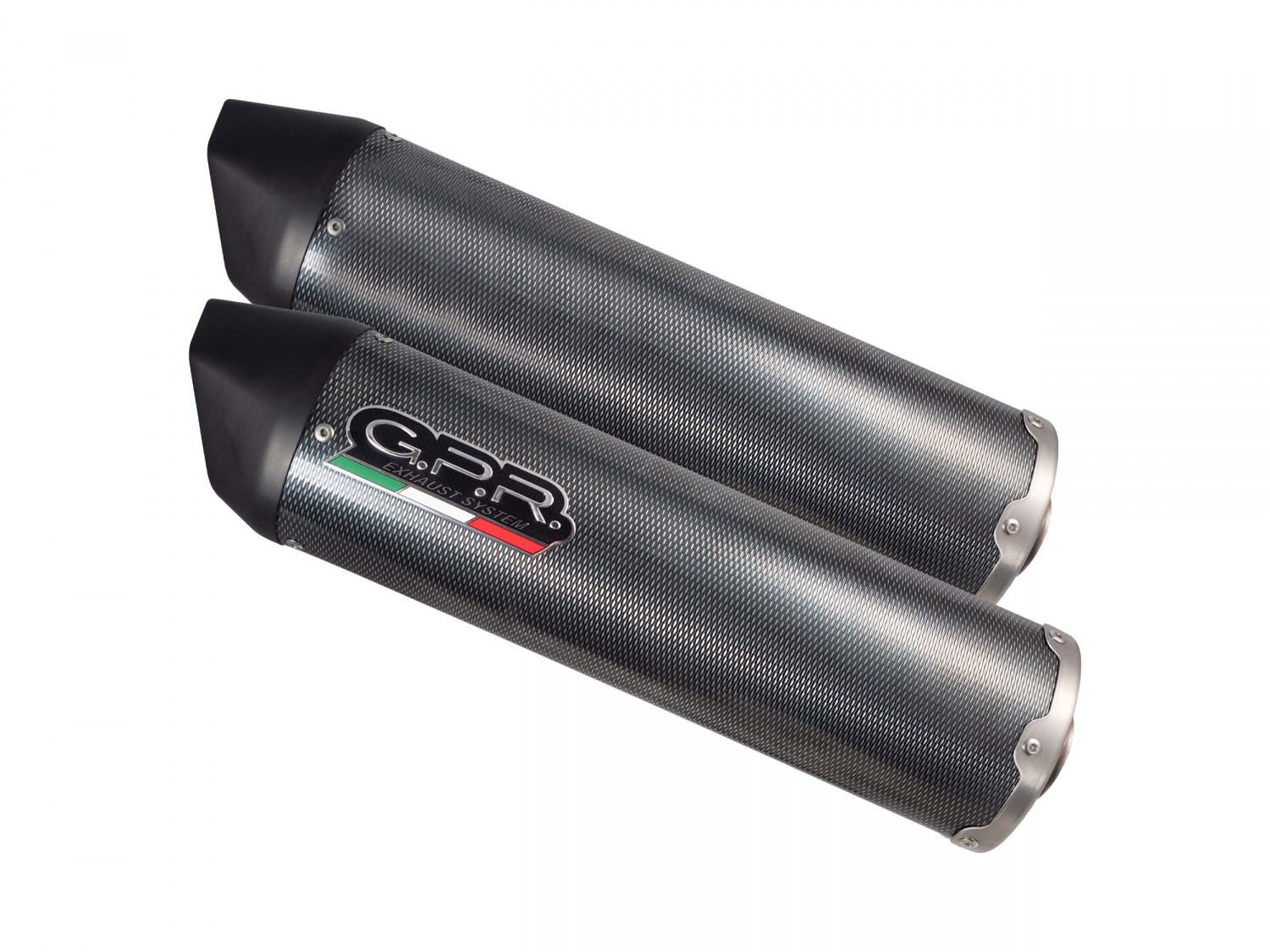 Dual bolt-on silencer GPR FURORE CAT.58.FUPO Matte Black including removable db killers and catalysts