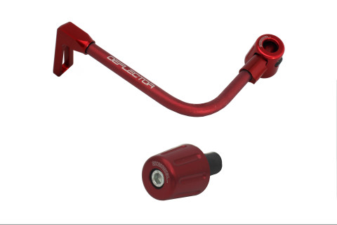 Lever guard in aluminium + right end ACCOSSATO DE005 with red hose and joint left