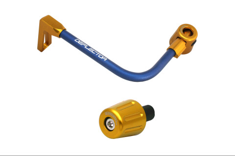 Lever guard in aluminium + right end ACCOSSATO DE005 with blue hose and joint left