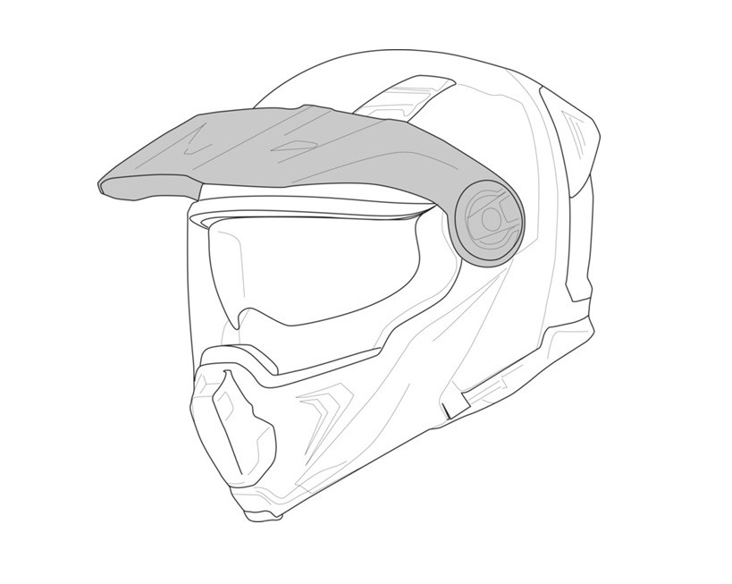Helmet peak GMS ADVENTUS ZG15001-HDA-M19 white-grey