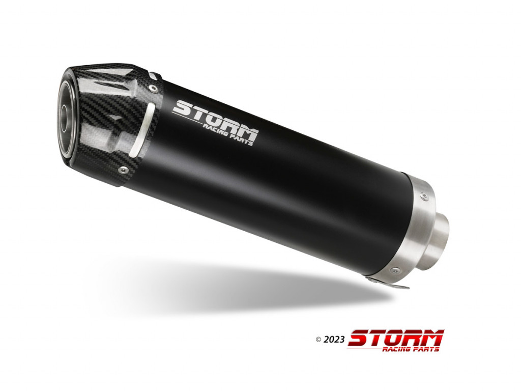 Silencer STORM GP K.050.LXSBC Black with carbon cap for KAWASAKI ZX-6R 600 Ninja (>2007) 2024-2026, KAWASAKI ZX-6R 636 Ninja (2013<) 2021-2025