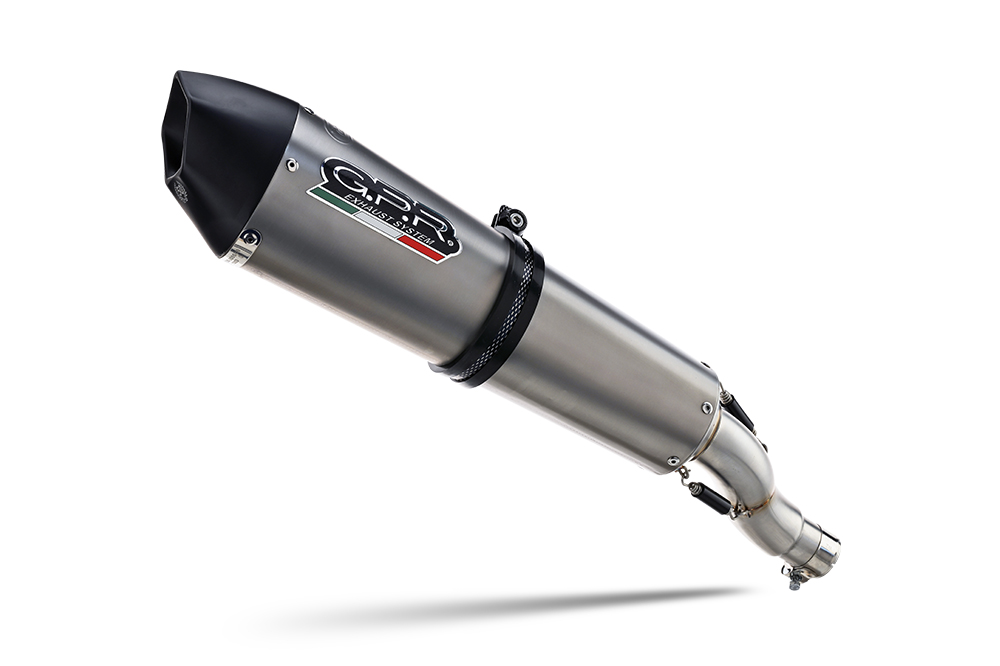 Slip-on exhaust GPR GPE ANN. HU.58.1.GPAN.TO Brushed Titanium including removable db killer and link pipe