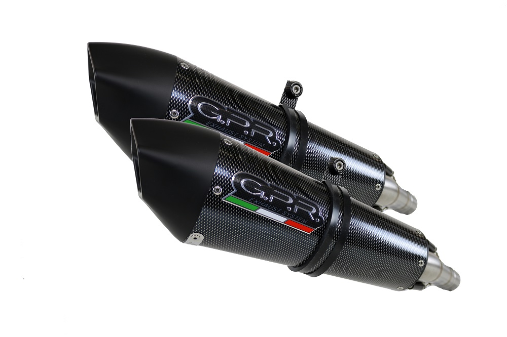 Dual slip-on exhaust GPR GPE ANN. S.119.GPAN.PO Carbon look including removable db killers and link pipes