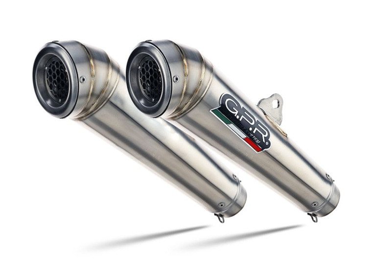 Dual slip-on exhaust GPR POWERCONE EVO S.158.PCEV Brushed Stainless steel including removable db killers and link pipes