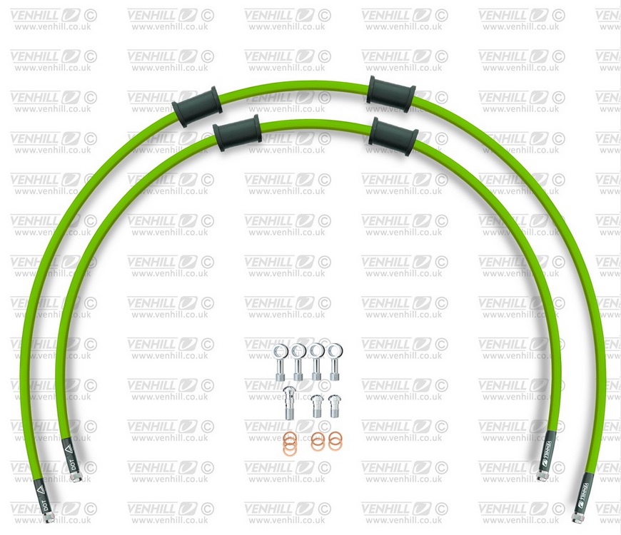 Rear brake hose kit Venhill POWERHOSEPLUS BMW-7004RS-GR (2 hoses in kit) Green hoses, stainless steel fittings