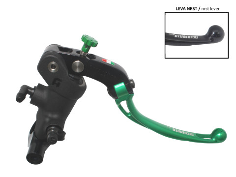 Radial brake master cylinder ACCOSSATO PC011 19 x 19 with folding lever,green