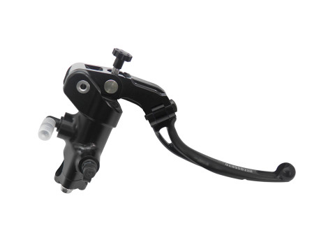 Radial brake master cylinder ACCOSSATO CL035 19x20 with black anodyzed body and folding gold lever (nut+lever)