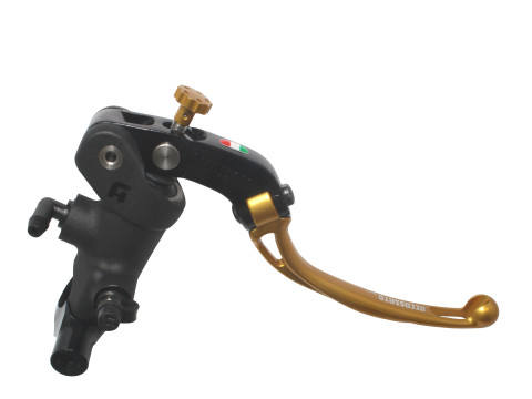 Radial brake master cylinder ACCOSSATO PC011 19 x 19 with folding lever,gold