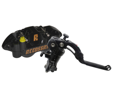 Accossato Kit: Painted Brake Master Cylinder 19X20 (CY043) + Painted Couple of Brake Calipers Distance 108 With ST Brake Pads (PZ004) ACCOSSATO ZY043 Crni