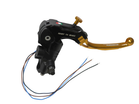 Ready to brake master cylinder ACCOSSATO CY113 15x18 with red folding lever (nut + lever)