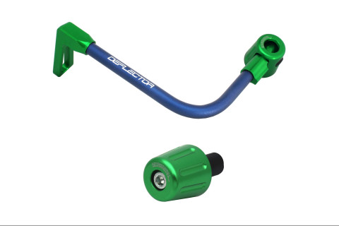 Lever guard in aluminium + right end ACCOSSATO DE005 with blue hose and joint left
