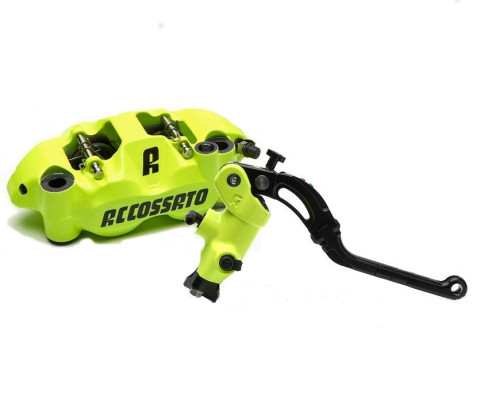 Accossato Kit: Painted Brake Master Cylinder 16x16 (CY044) + Painted Couple of Brake Calipers Distance 108 With ST Brake Pads (PZ004) ACCOSSATO ZY044 yellow