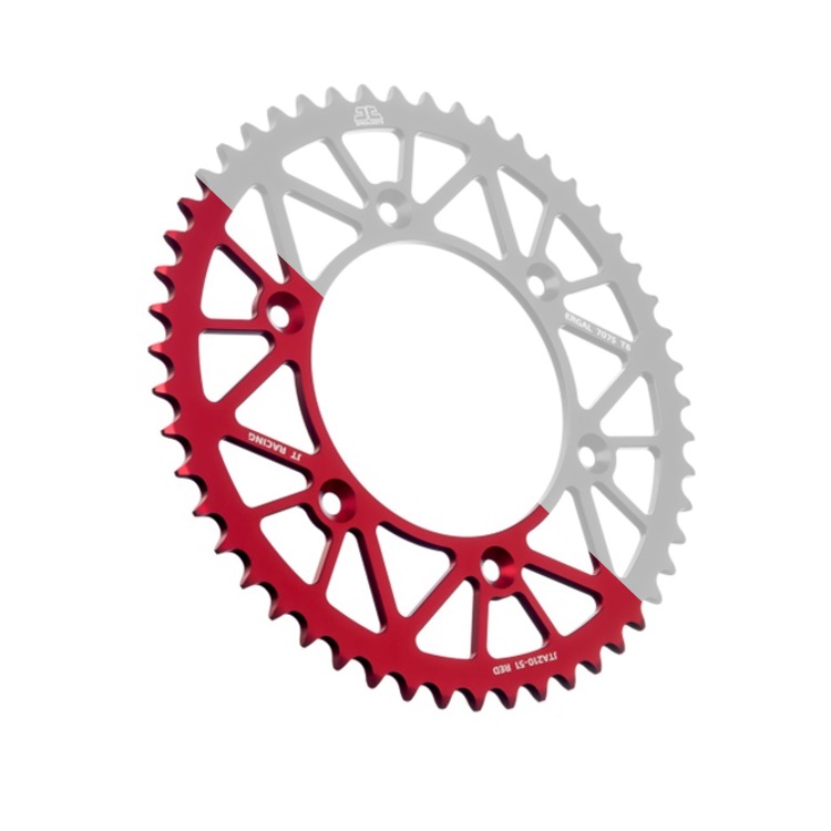 Rear ALU sprocket JT JTA 1214-38RED 38T, 420 Crven