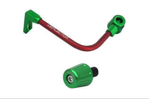 Lever guard in aluminium + right end ACCOSSATO DE005 with red hose and joint left