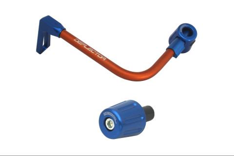 Lever guard in aluminium + right end ACCOSSATO DE005 with orange hose and joint left