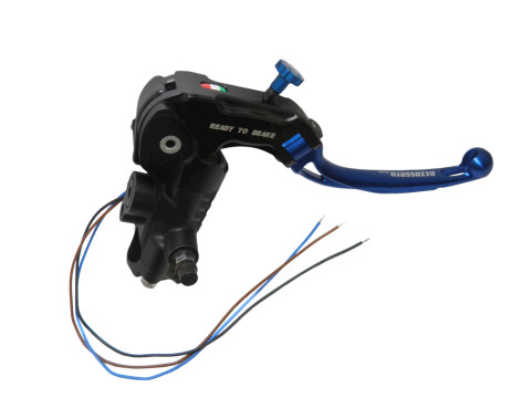 Ready to brake master cylinder ACCOSSATO CY107 17x18 with blue folding lever (nut + lever)