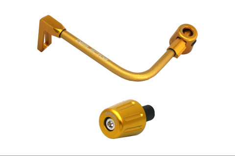Lever guard in aluminium + right end ACCOSSATO DE005 with gold hose and joint left
