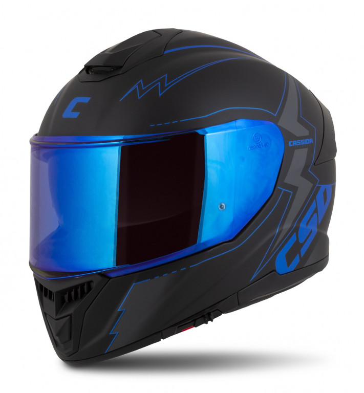 Full face helmet CASSIDA Integral GT 2.1 Flash matt black/ metallic blue/ dark grey 3XL