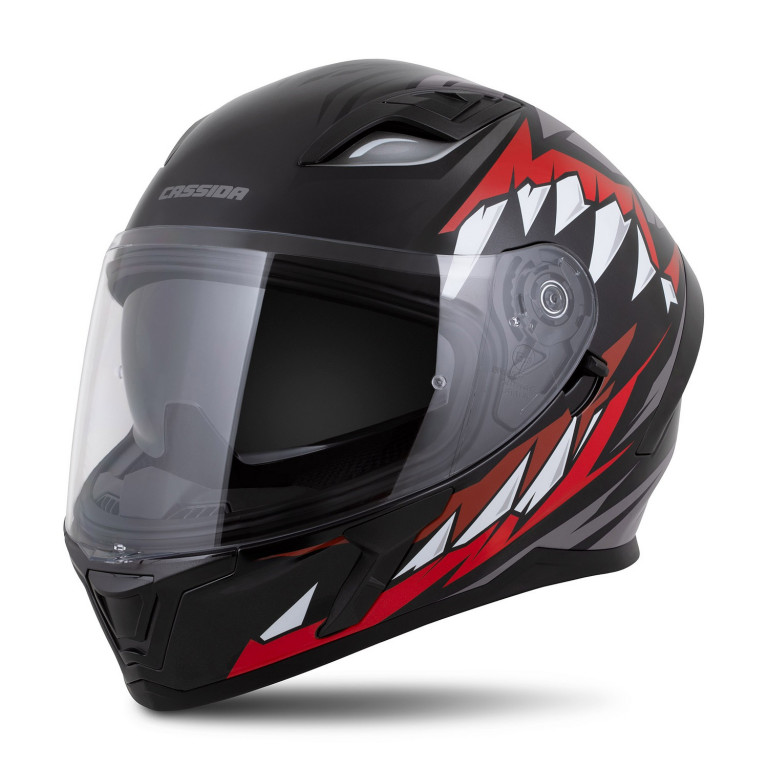Full face helmet CASSIDA Orbit Strix red, gray, white, black 2XL