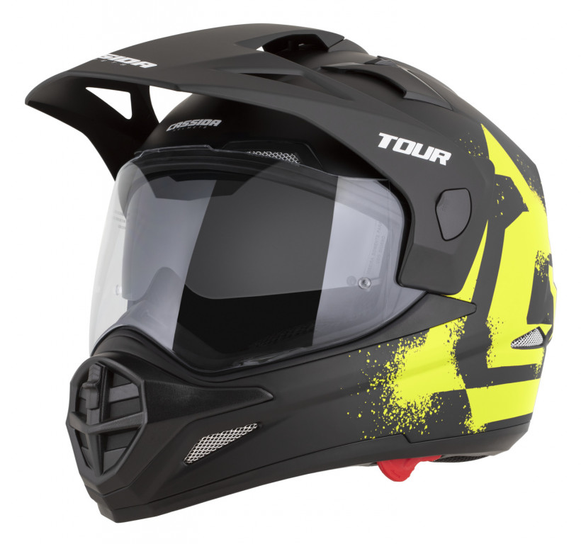 Motocross Helmet CASSIDA TOUR 2.0 CREW black matt/yellow fluo XS