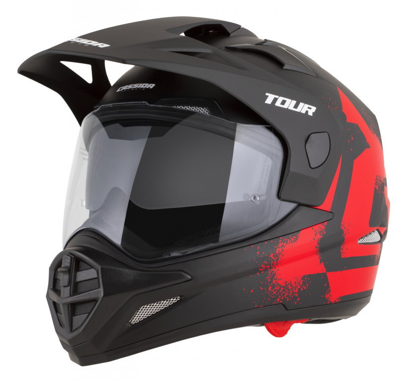 Motocross Helmet CASSIDA TOUR 2.0 CREW black matt/red XS