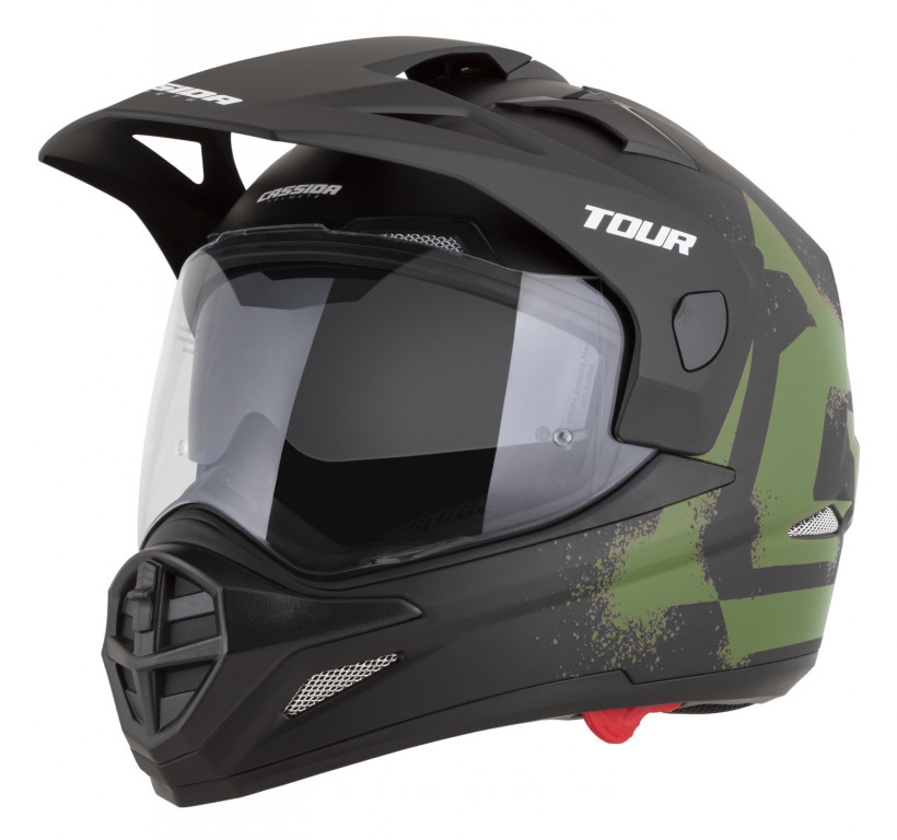 Motocross Helmet CASSIDA TOUR 2.0 CREW black matt/army green XS