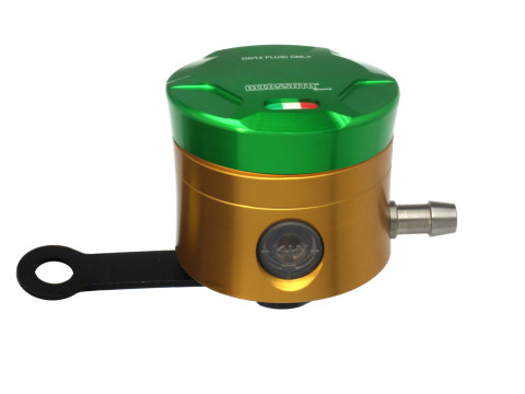 Brake fluid reservoir ACCOSSATO CNC-worked FU010 straight bracket included green
