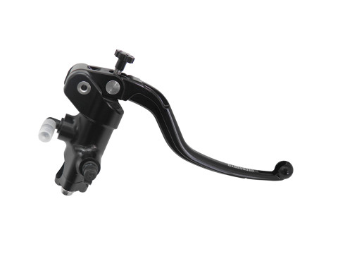 Radial brake master cylinder ACCOSSATO CL039 19x19 with black anodyzed body and fixed blue lever (nut+lever)