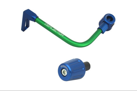 Lever guard in aluminium + right end ACCOSSATO DE005 with green hose and joint left
