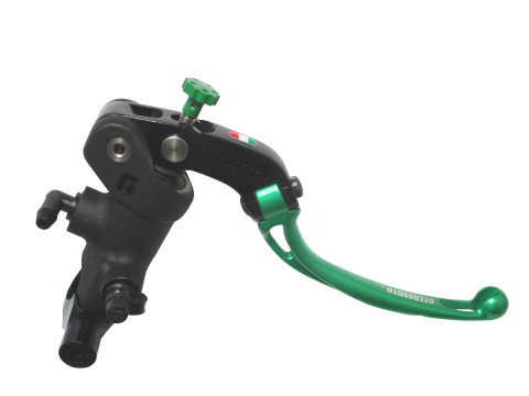 Radial brake master cylinder ACCOSSATO PC011 19 x 19 with folding lever,green