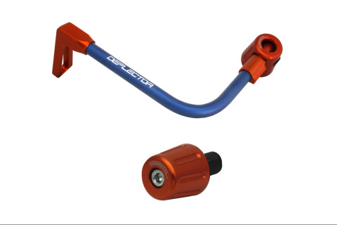 Lever guard in aluminium + right end ACCOSSATO DE005 with blue hose and joint left