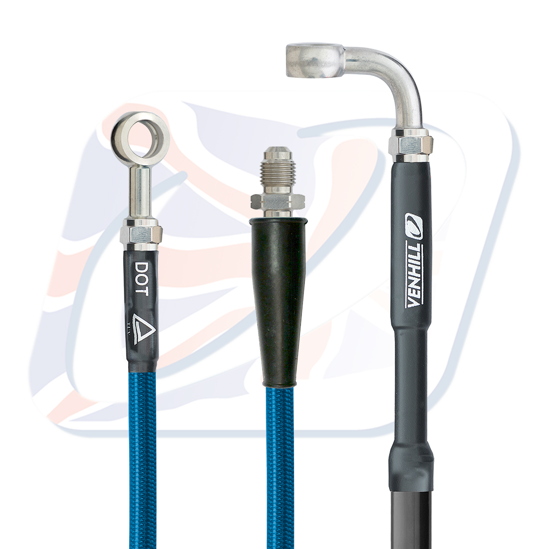 Rear brake hose Venhill Y01-2-034/P-TB Translucent blue
