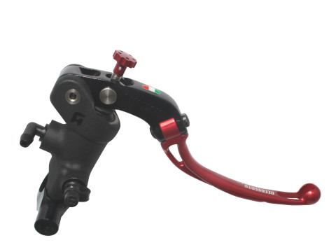 Radial brake master cylinder ACCOSSATO PC011 19 x 19 with folding lever,red