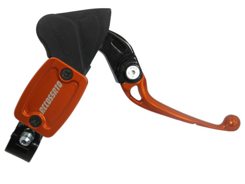 Radial brake master cylinder with integrated reservoir and folding lever ACCOSSATO CY012 piston 10.5 mm crven